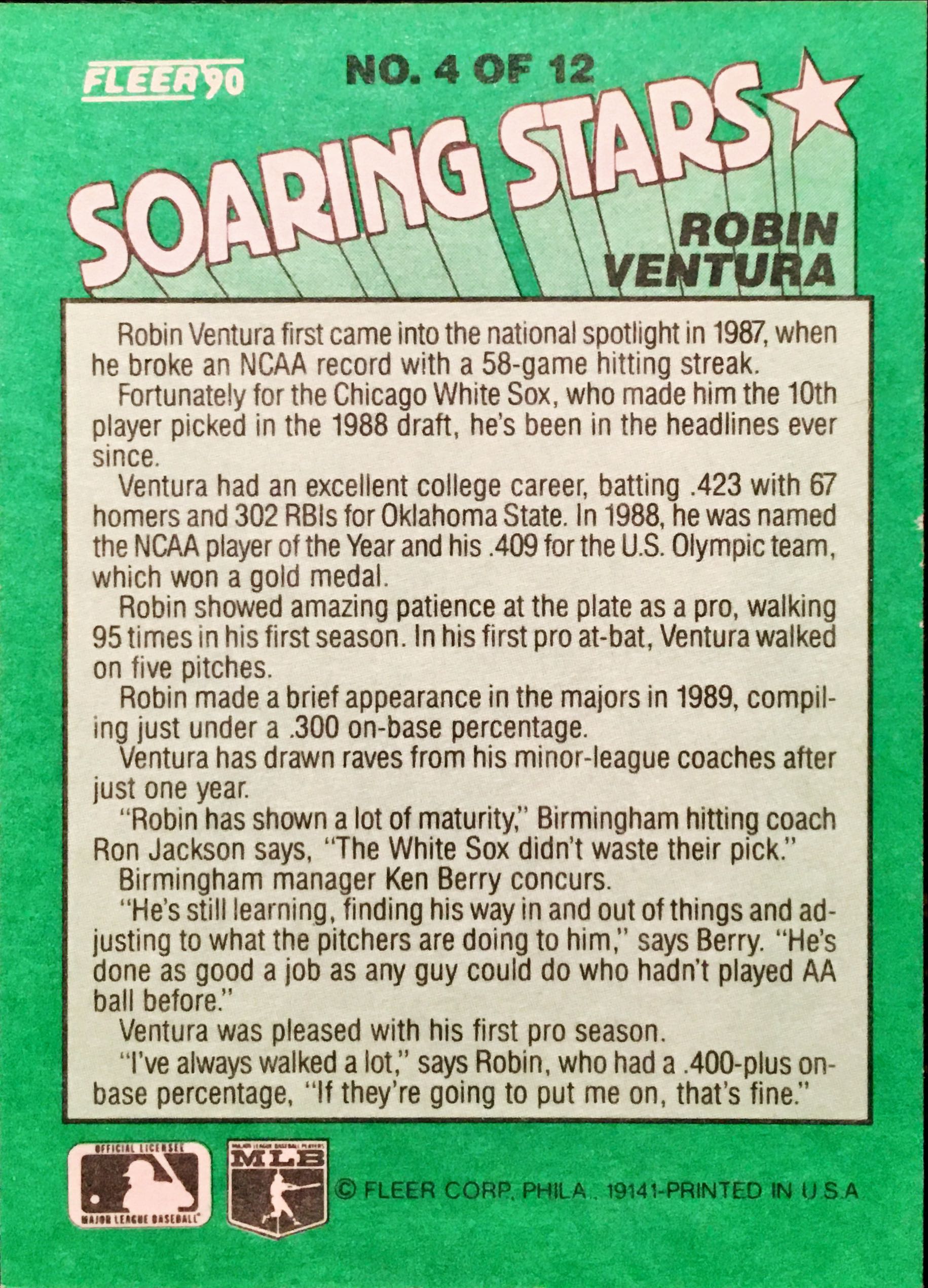 1990 Fleer Soaring Stars 4 back image