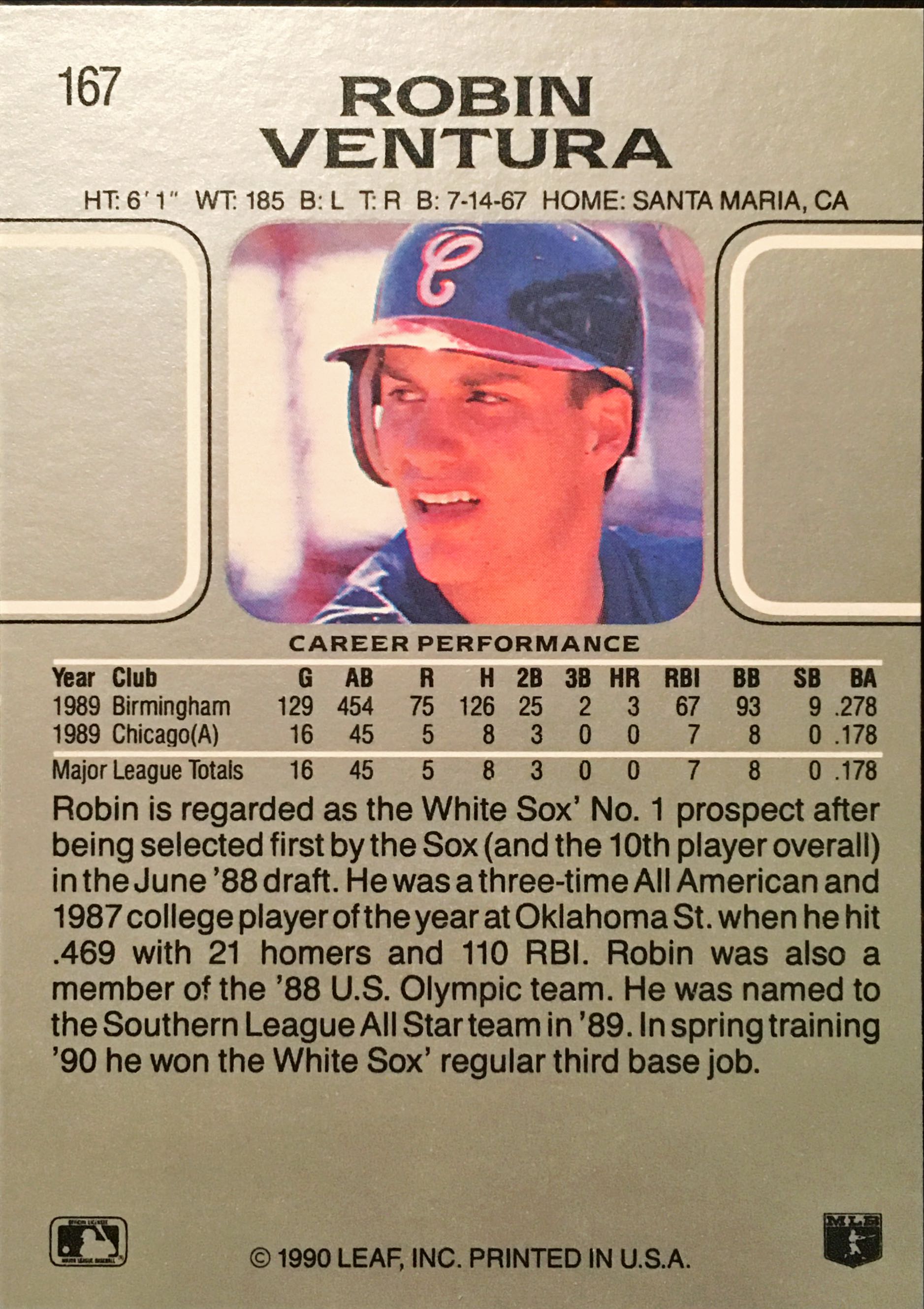 1990 Leaf  167 back image