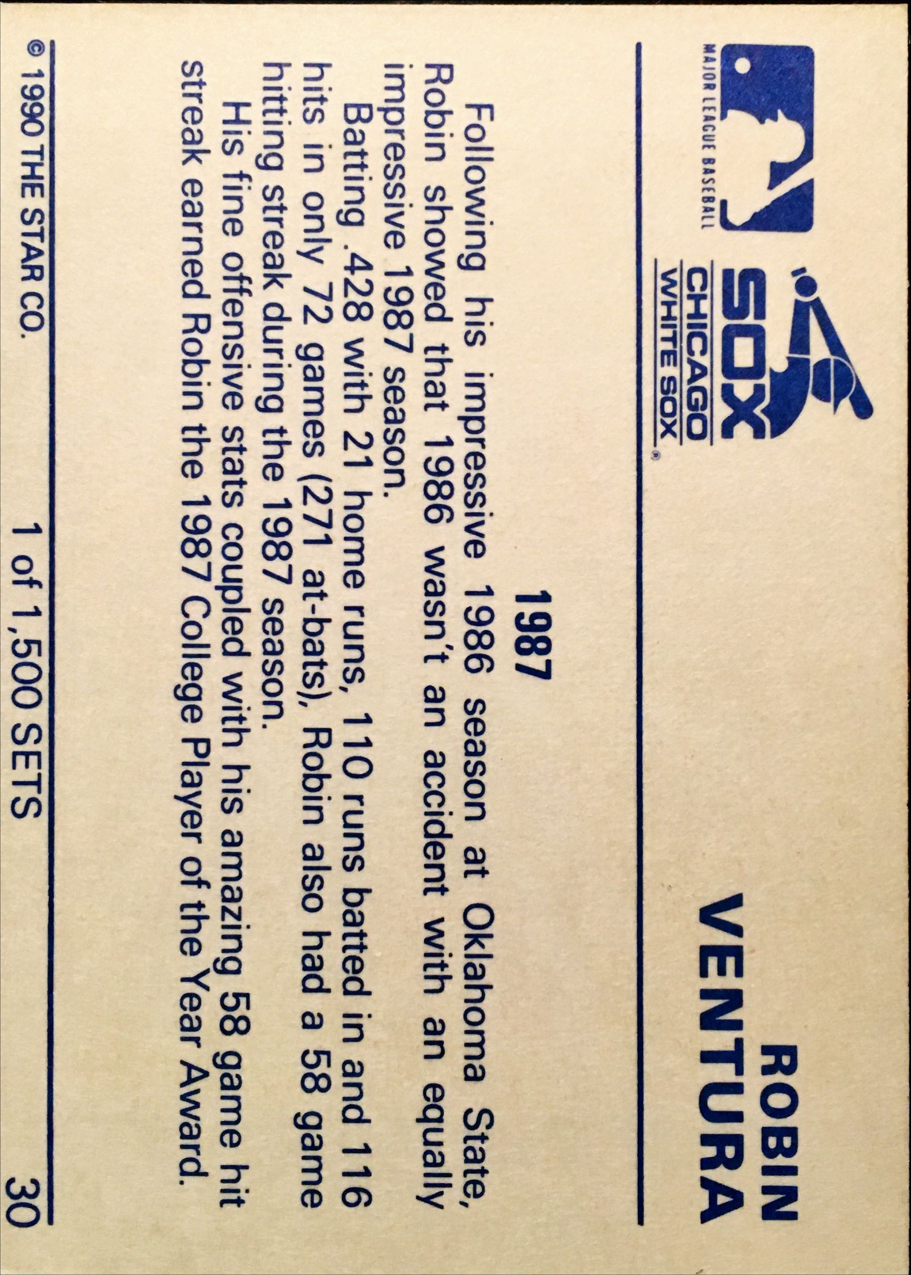 1990 Star  30 back image