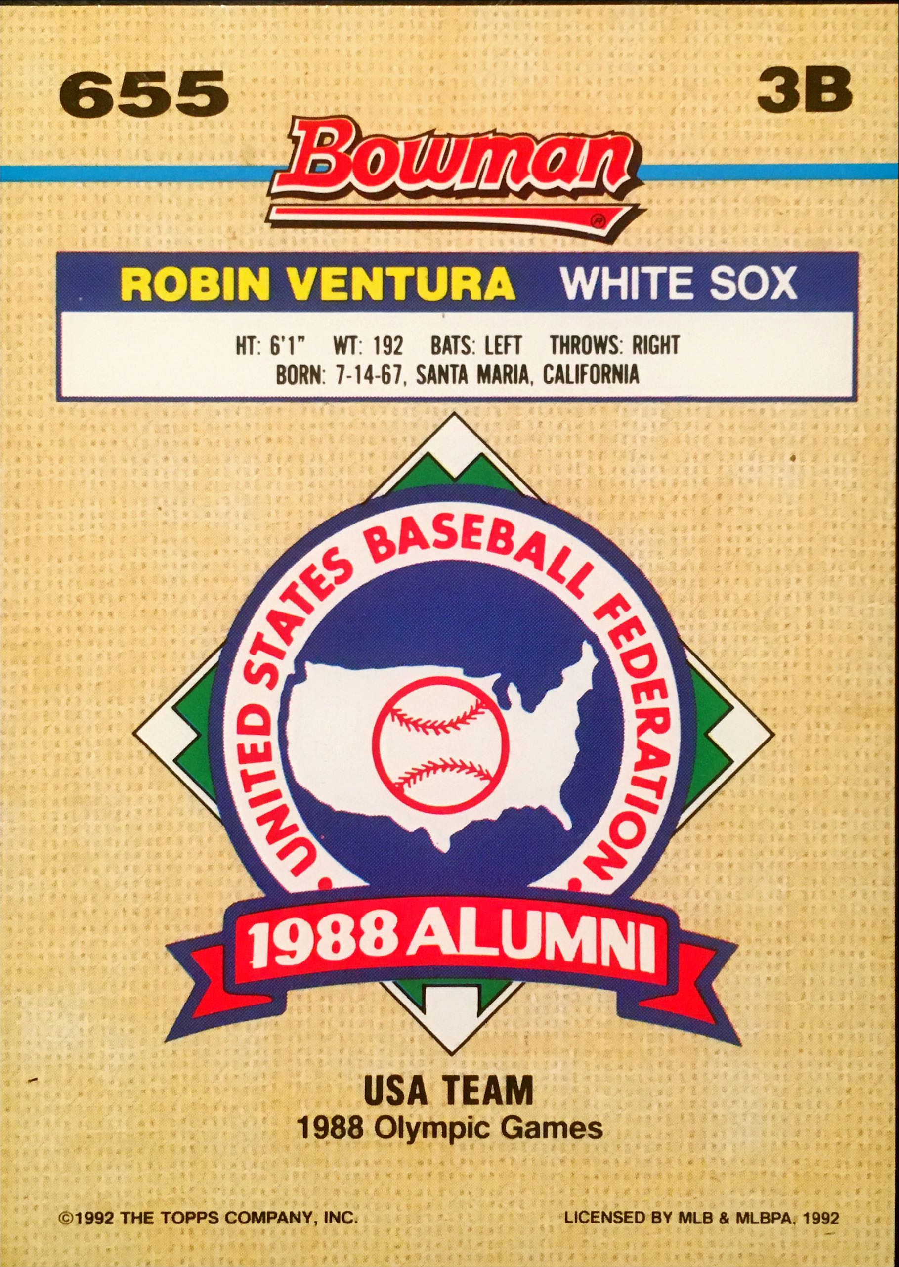 1992 Bowman  655 back image