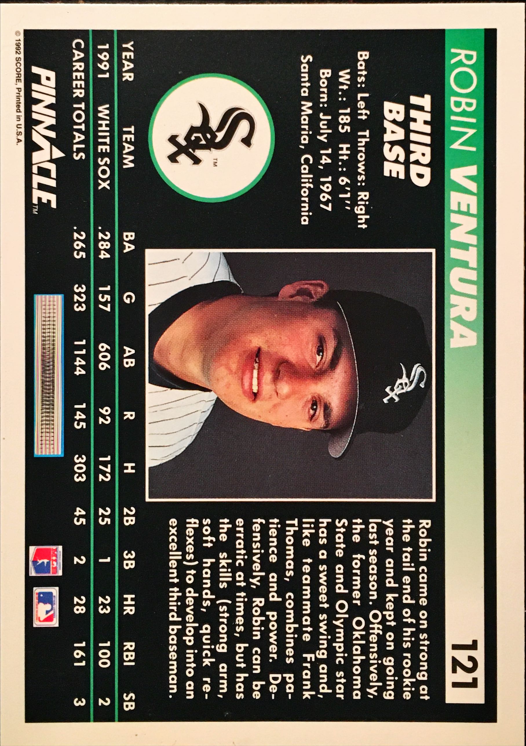 1992 Pinnacle  121 back image