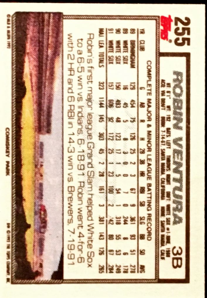 1992 Topps Micro 255 back image
