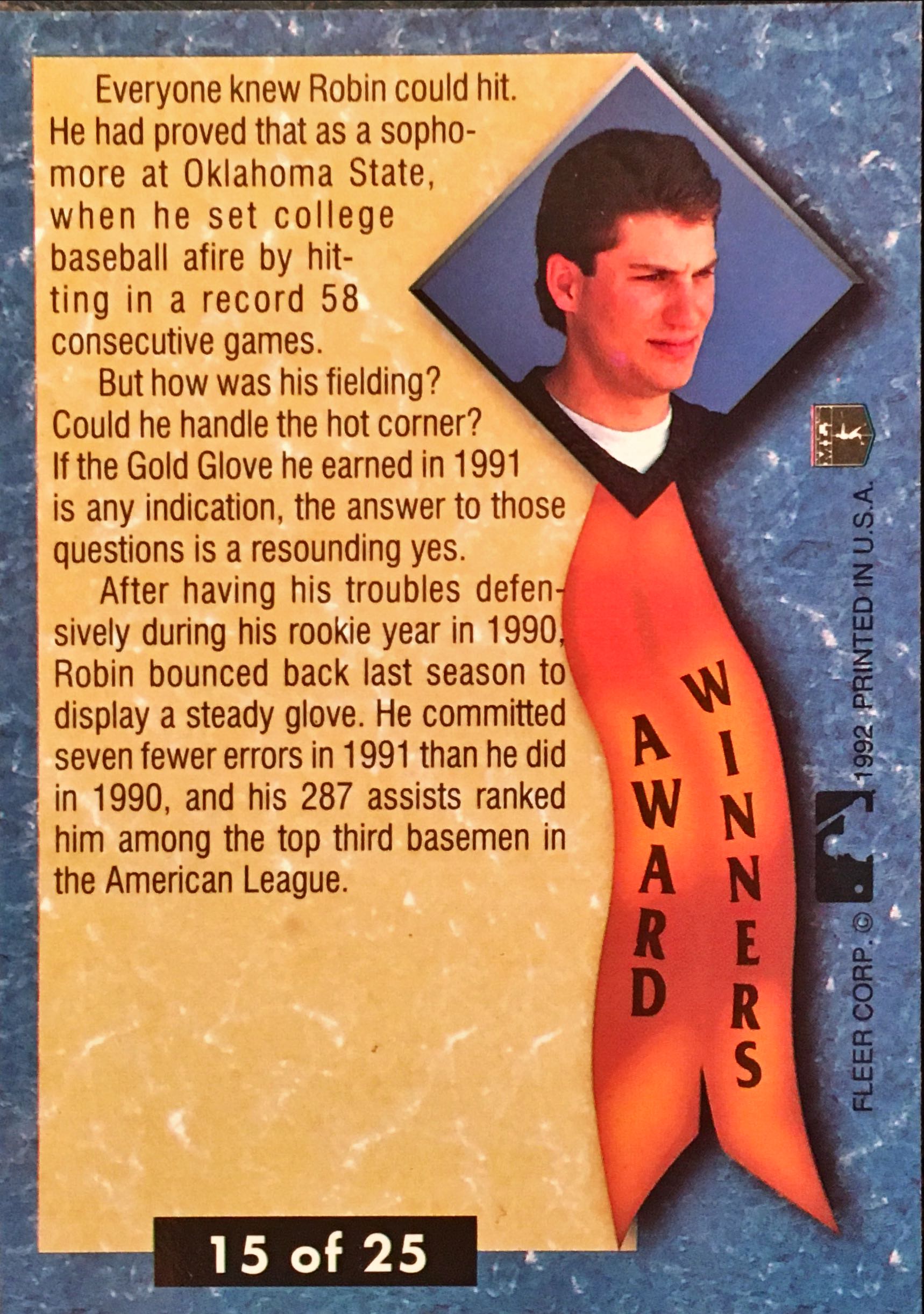 1992 Ultra Award Winners 15 back image