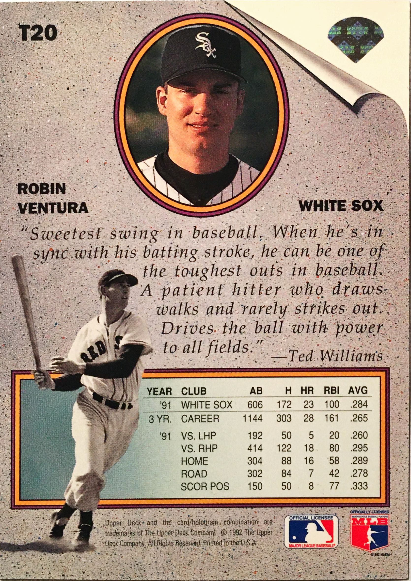 1992 Upper Deck Williams Best T20 back image