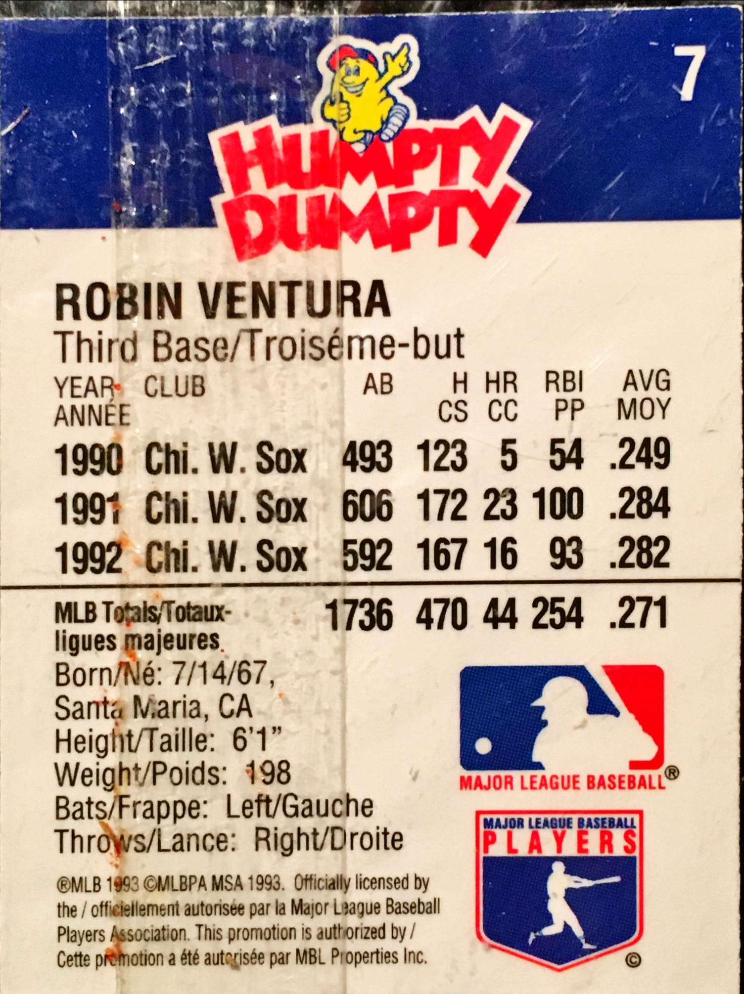 1993 Humpty Dumpty Canadian 7 back image