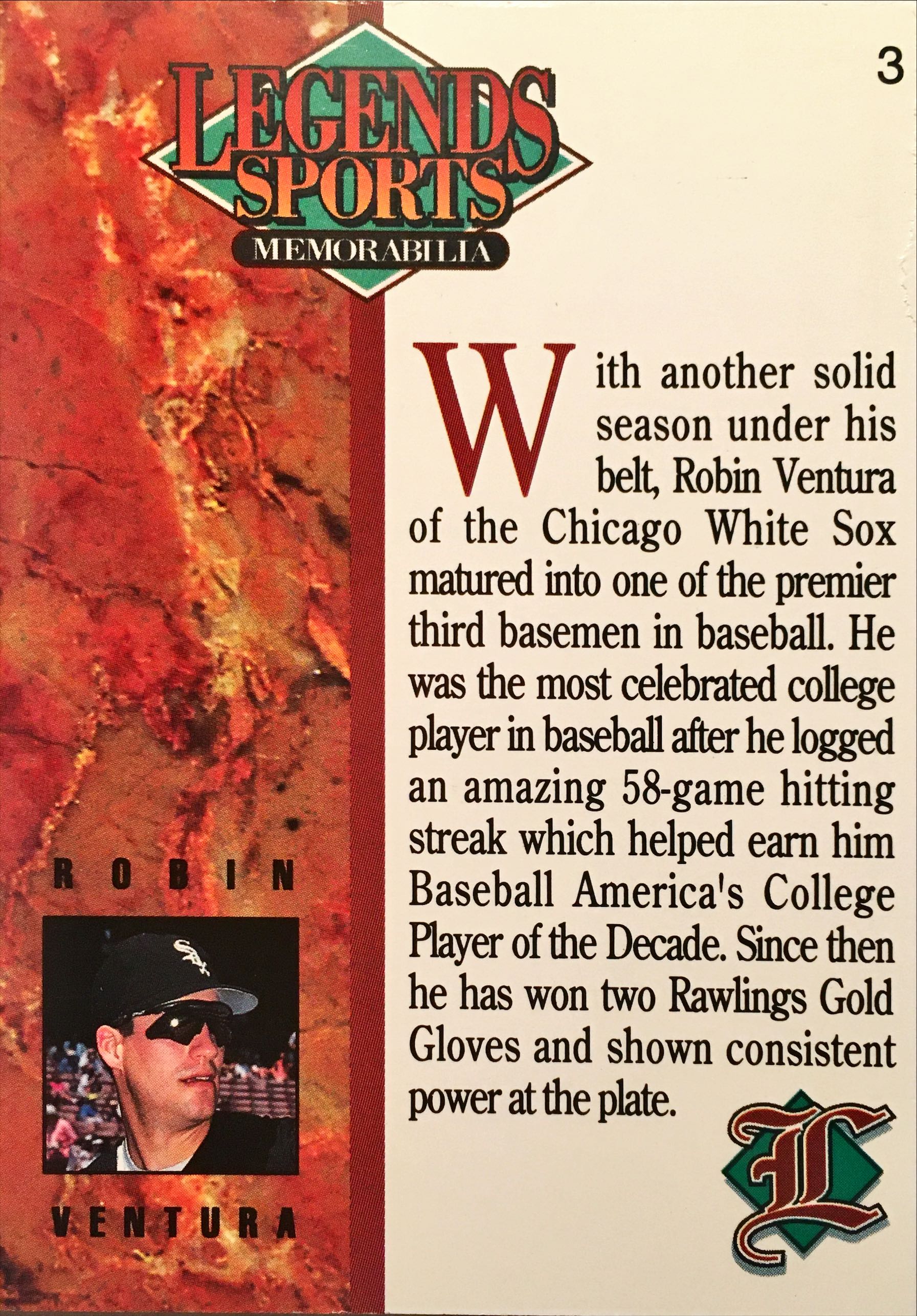 1993 Legends Sports Memorabilia Gold 3 back image