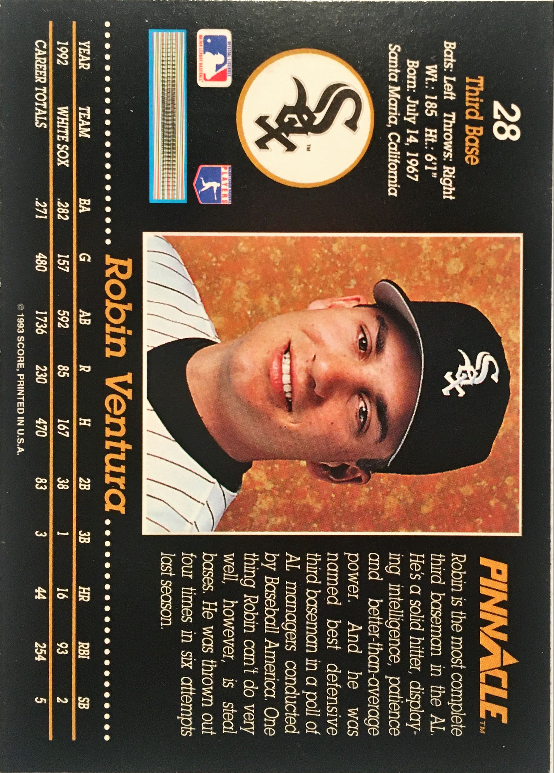 1993 Pinnacle  28 back image