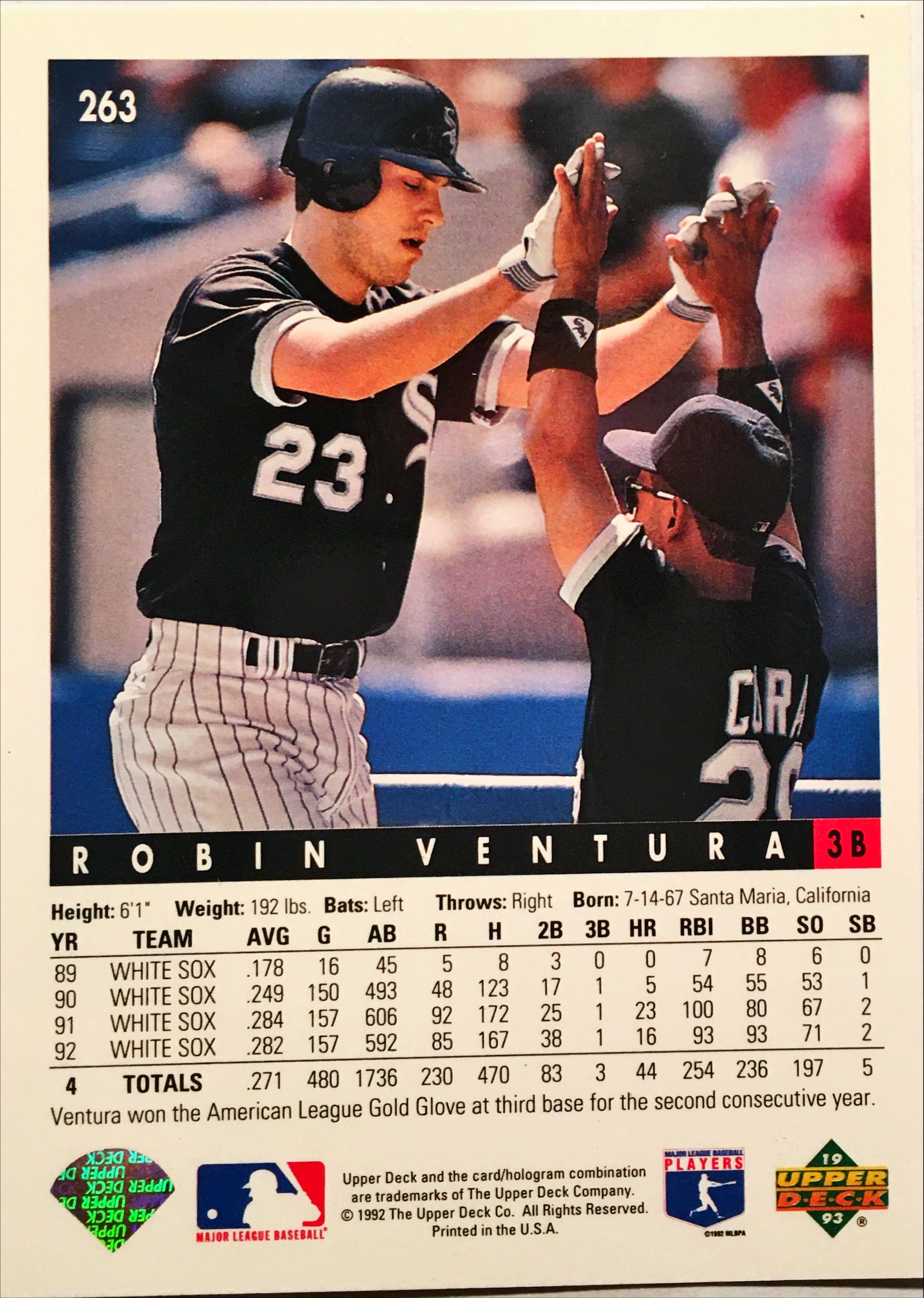 1993 Upper Deck  263 back image