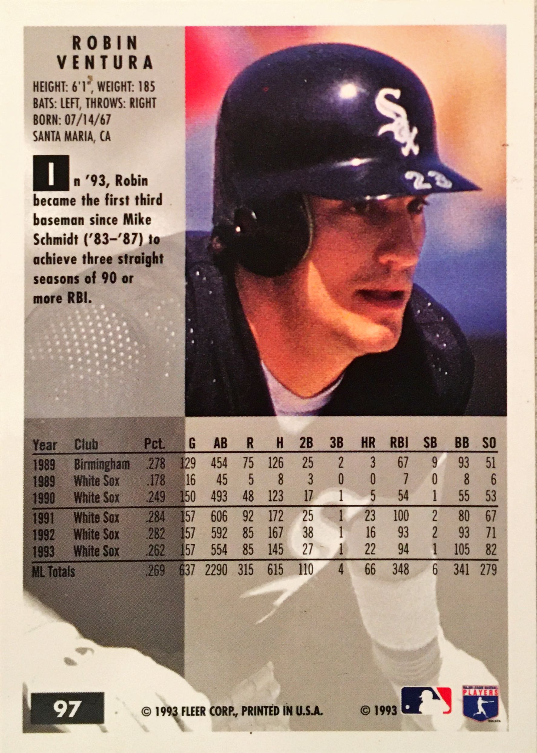 1994 Fleer  97 back image