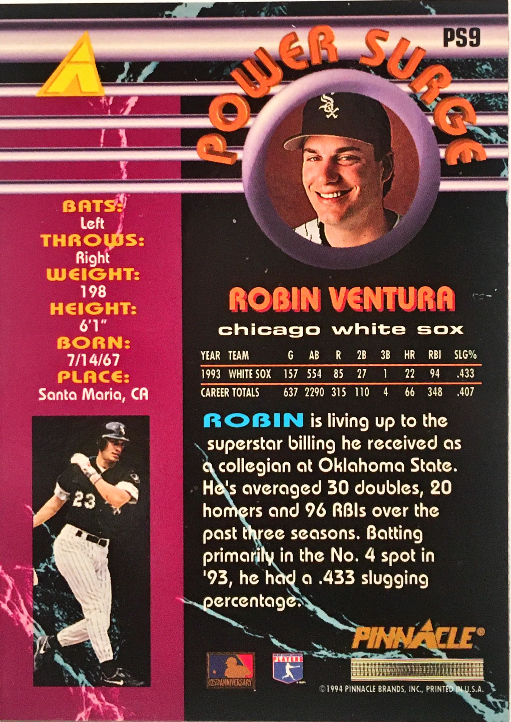 1994 Pinnacle Power Surge PS9 back image