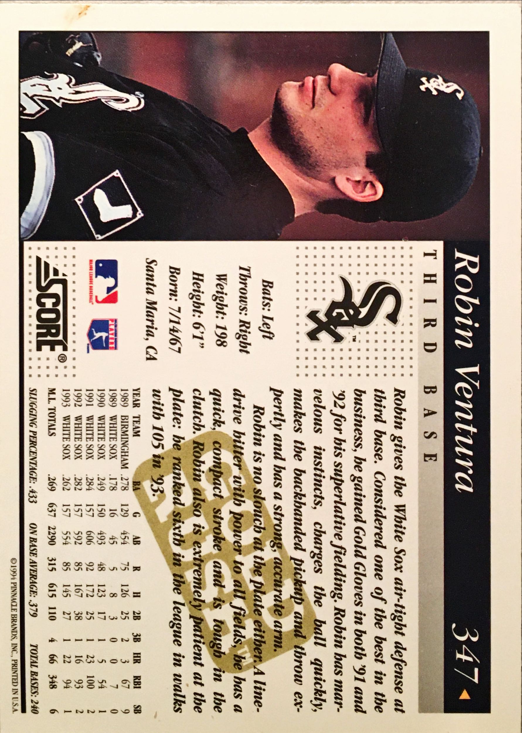 1994 Score Gold Rush 347 back image