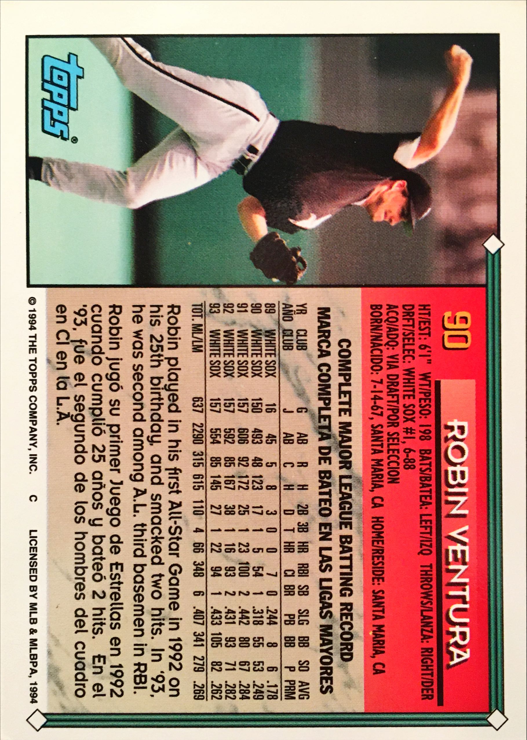 1994 Topps Spanish 90 back image