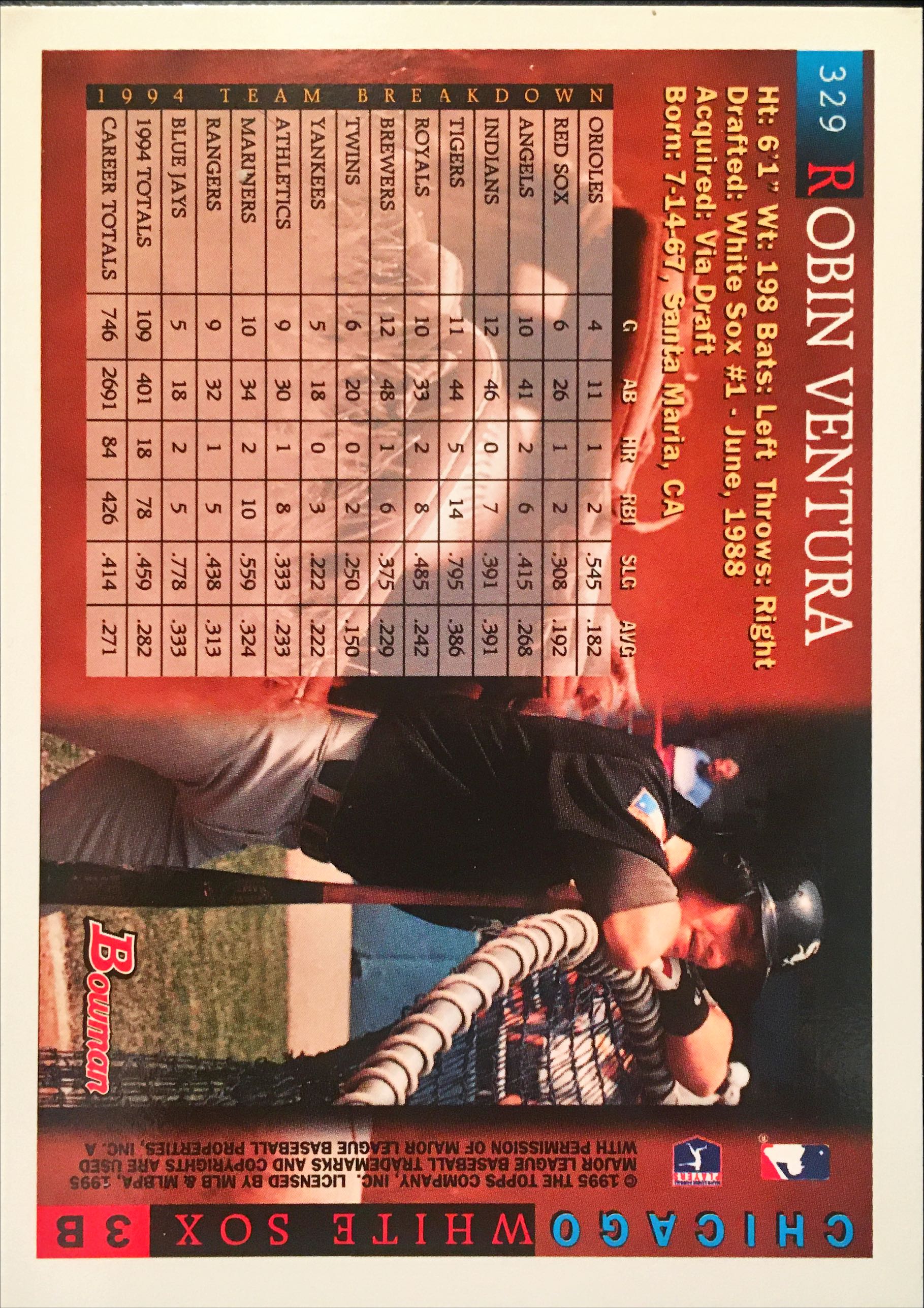 1995 Bowman  329 back image