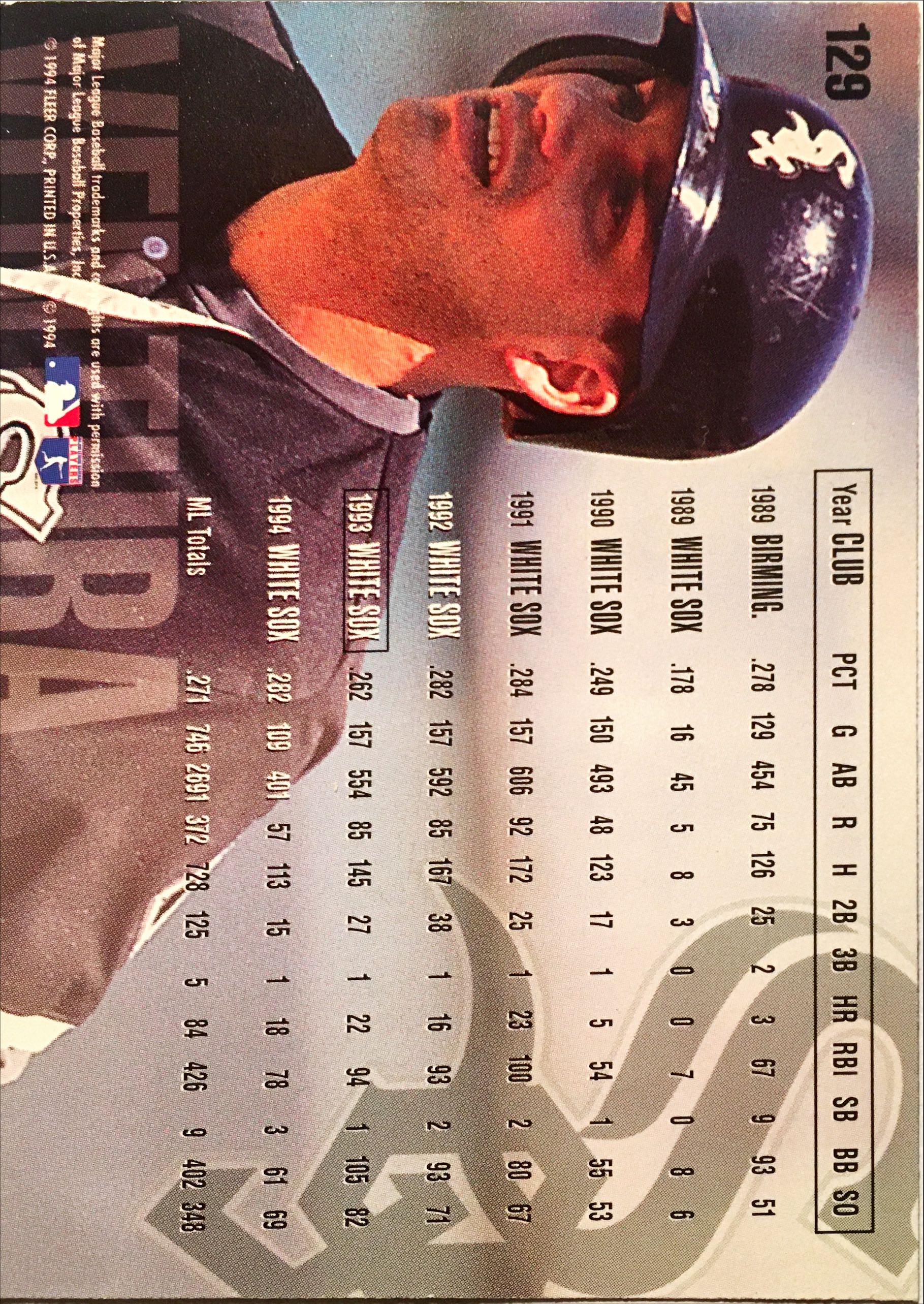 1995 Fleer  129 back image