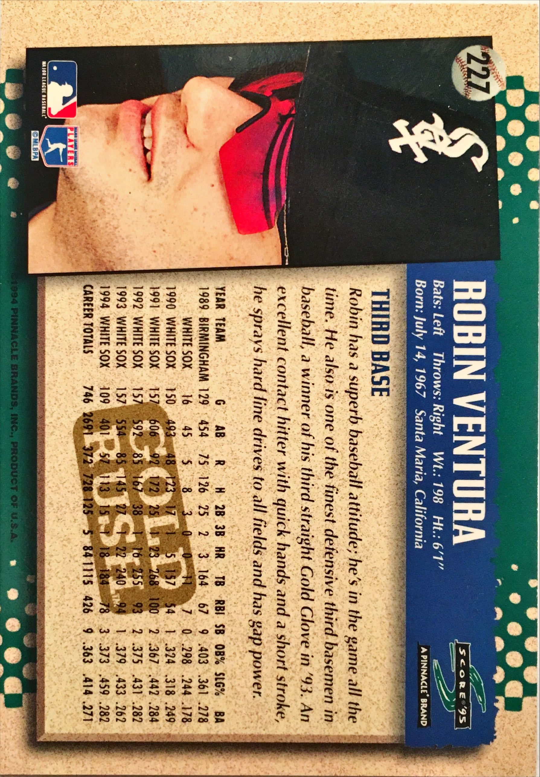 1995 Score Gold Rush 227 back image