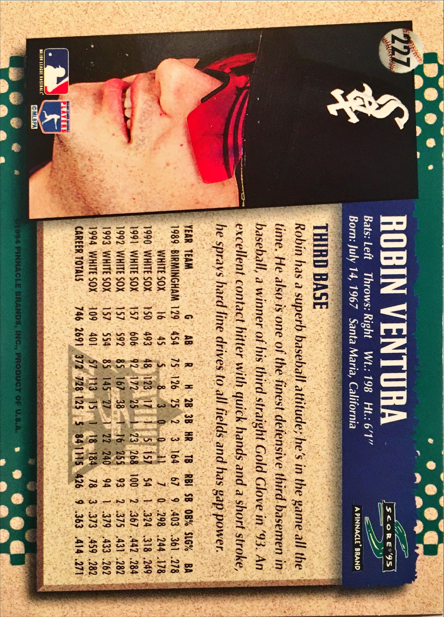 1995 Score Platinum Team Sets 227 back image