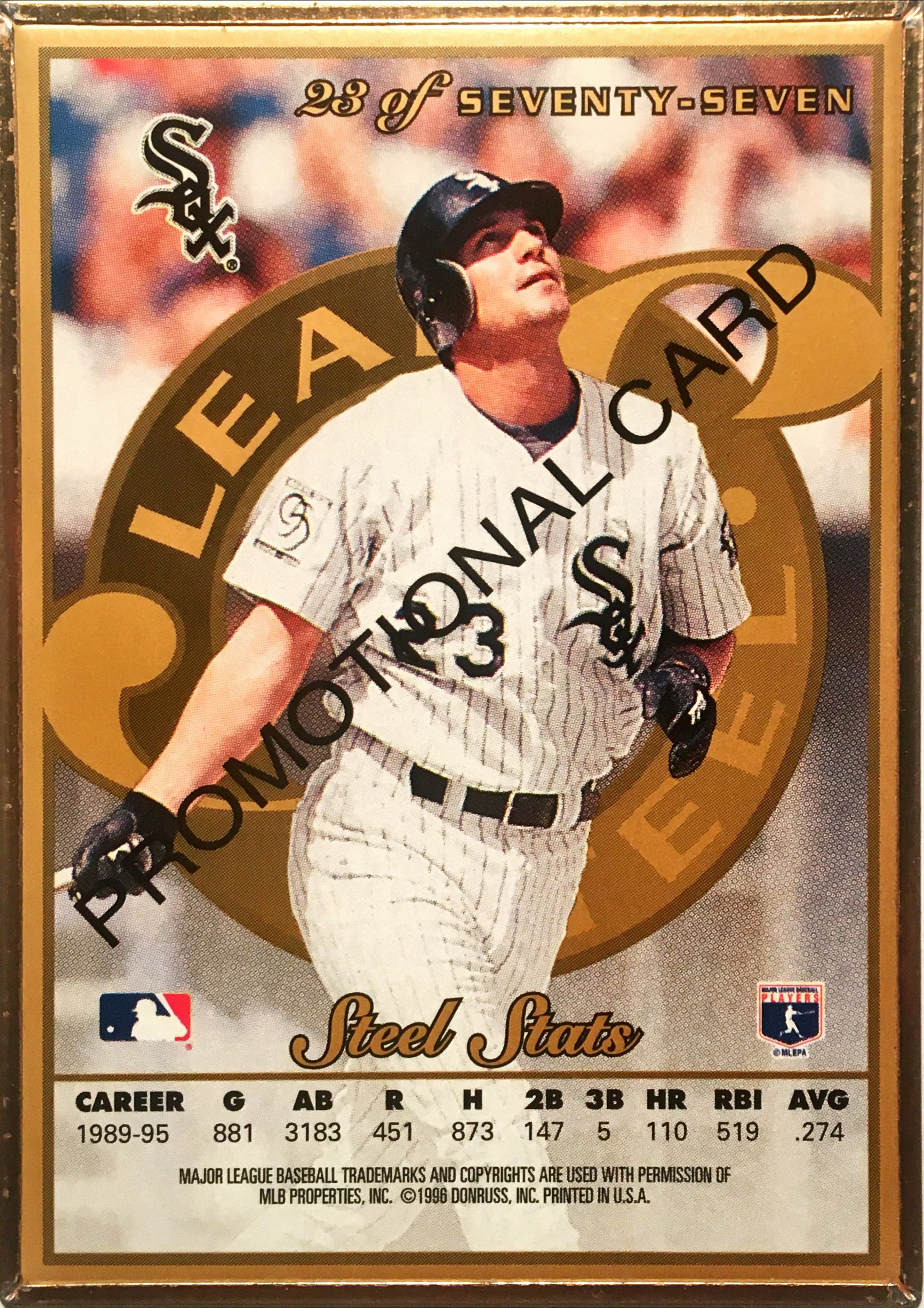 1996 Leaf Preferred Steel Gold Promos 23 back image