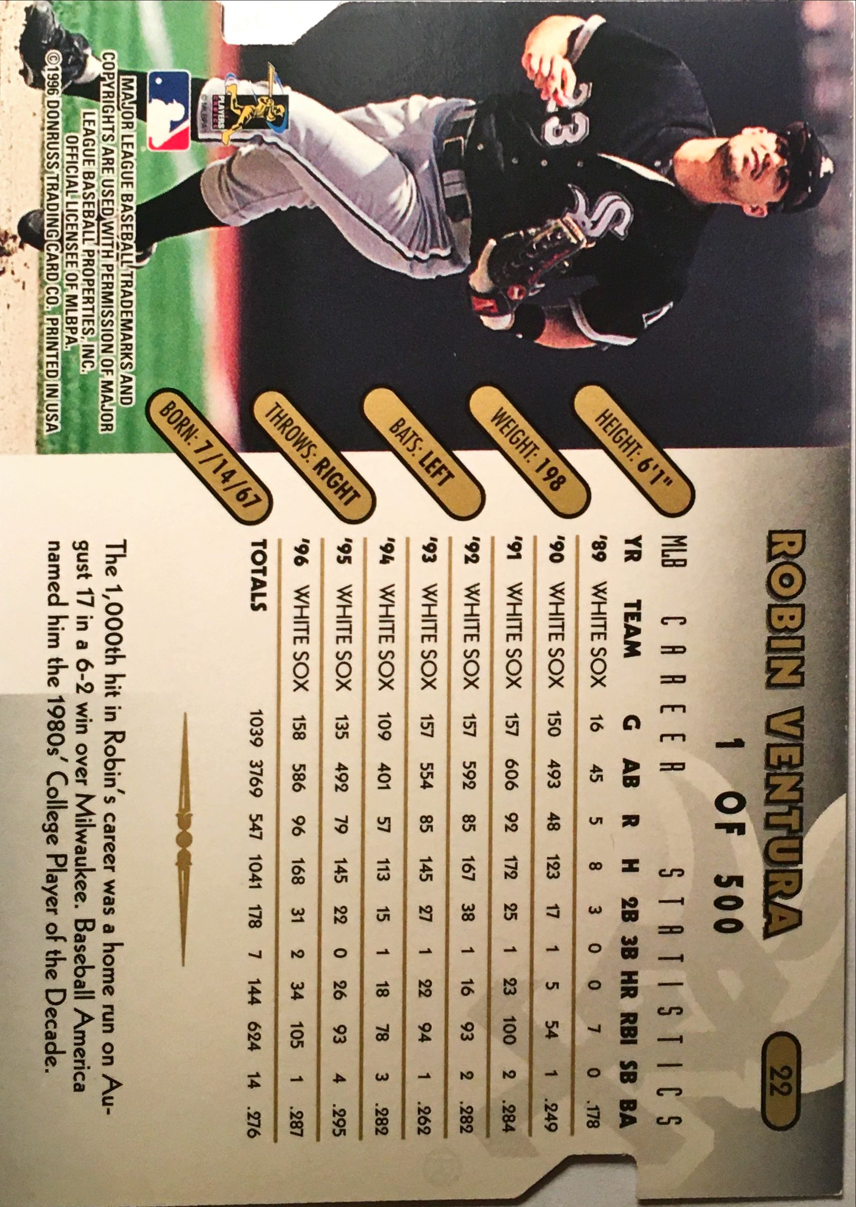 1997 Donruss Gold Press Proofs 22 back image