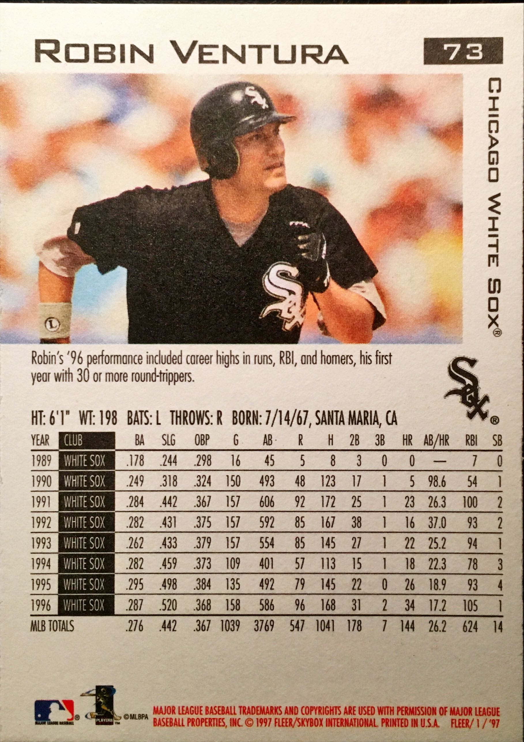 1997 Fleer  73 back image