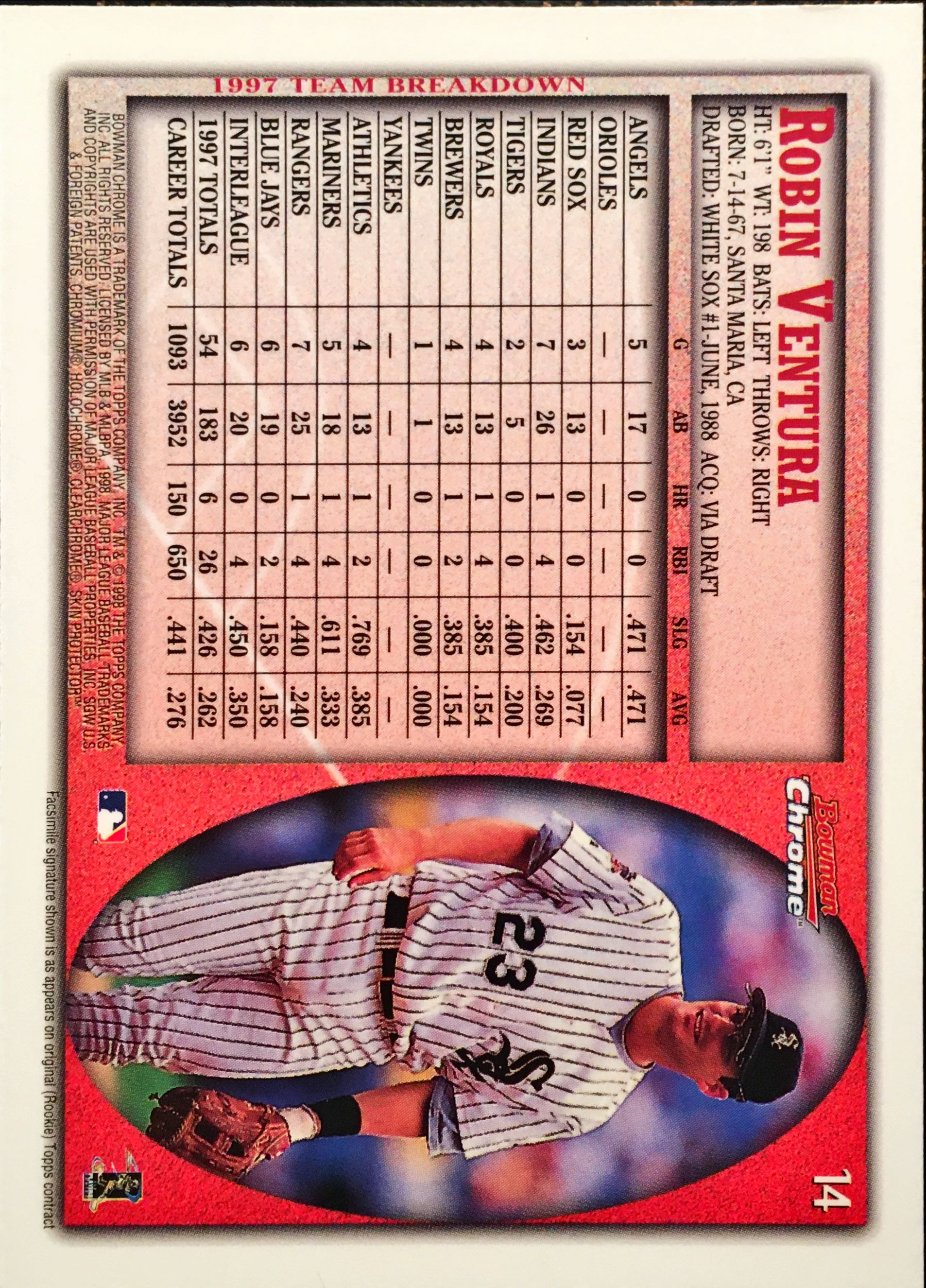 1998 Bowman Chrome 14 back image