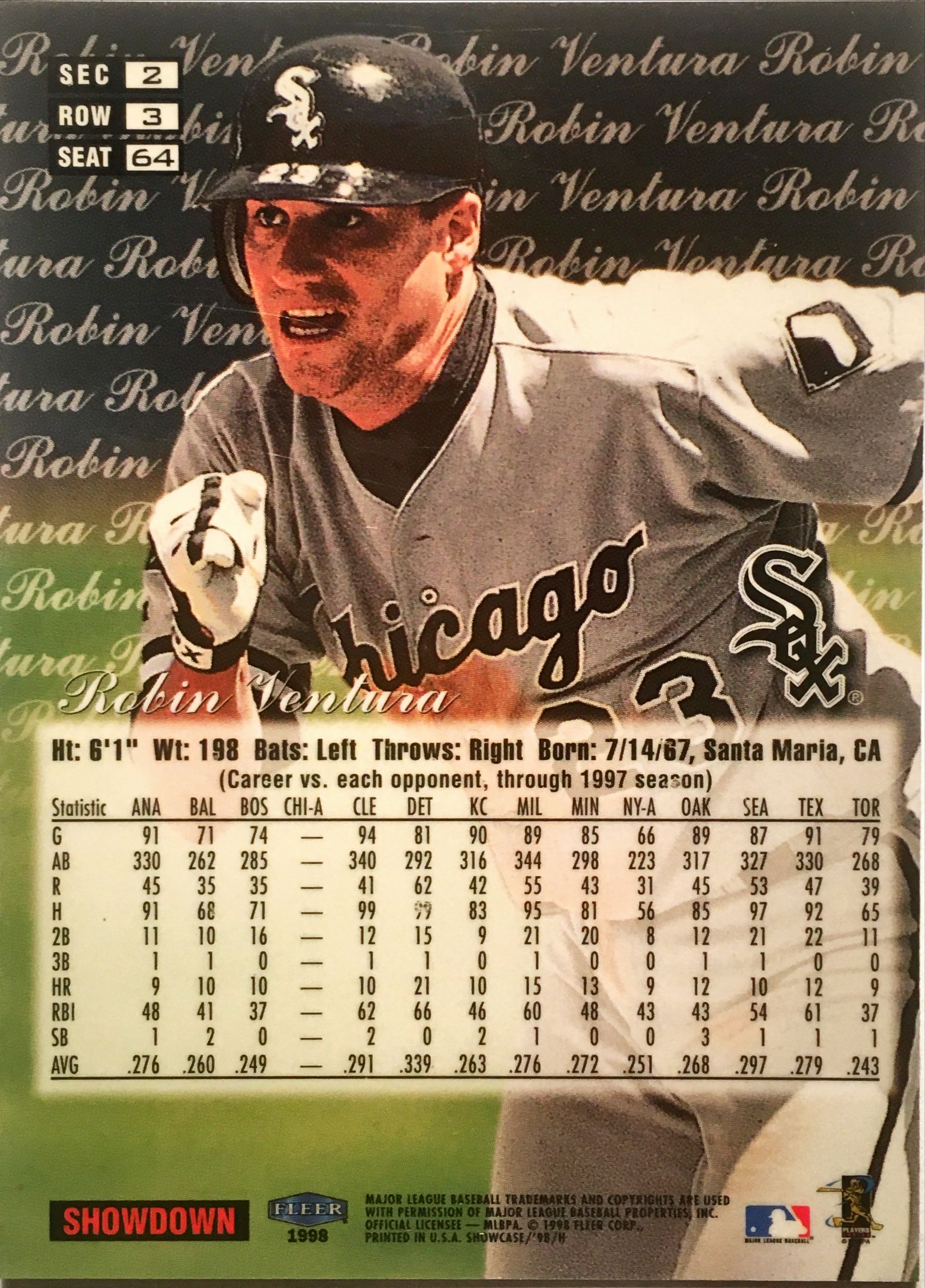 1998 Flair Showcase Row 3 64 back image