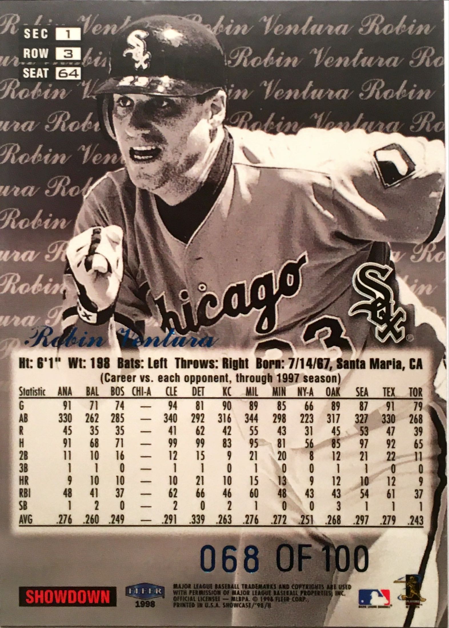 1998 Flair Showcase Legacy Collection Row 3 64 back image